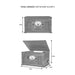 The dimensions diagram of the Crosley Medley Entertainment Center - Gray lists its width as 17.83 inches, height as 10.08 inches, and depth as 12.99 inches