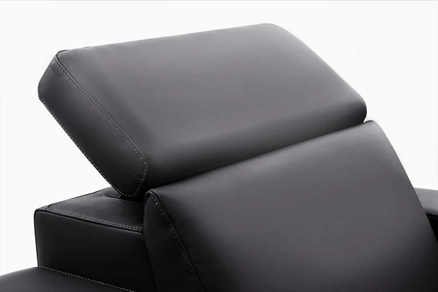 The ergonomic headrest of the Valencia Barcelona Ultimate Edition Home Theater Seating delivers customizable comfort