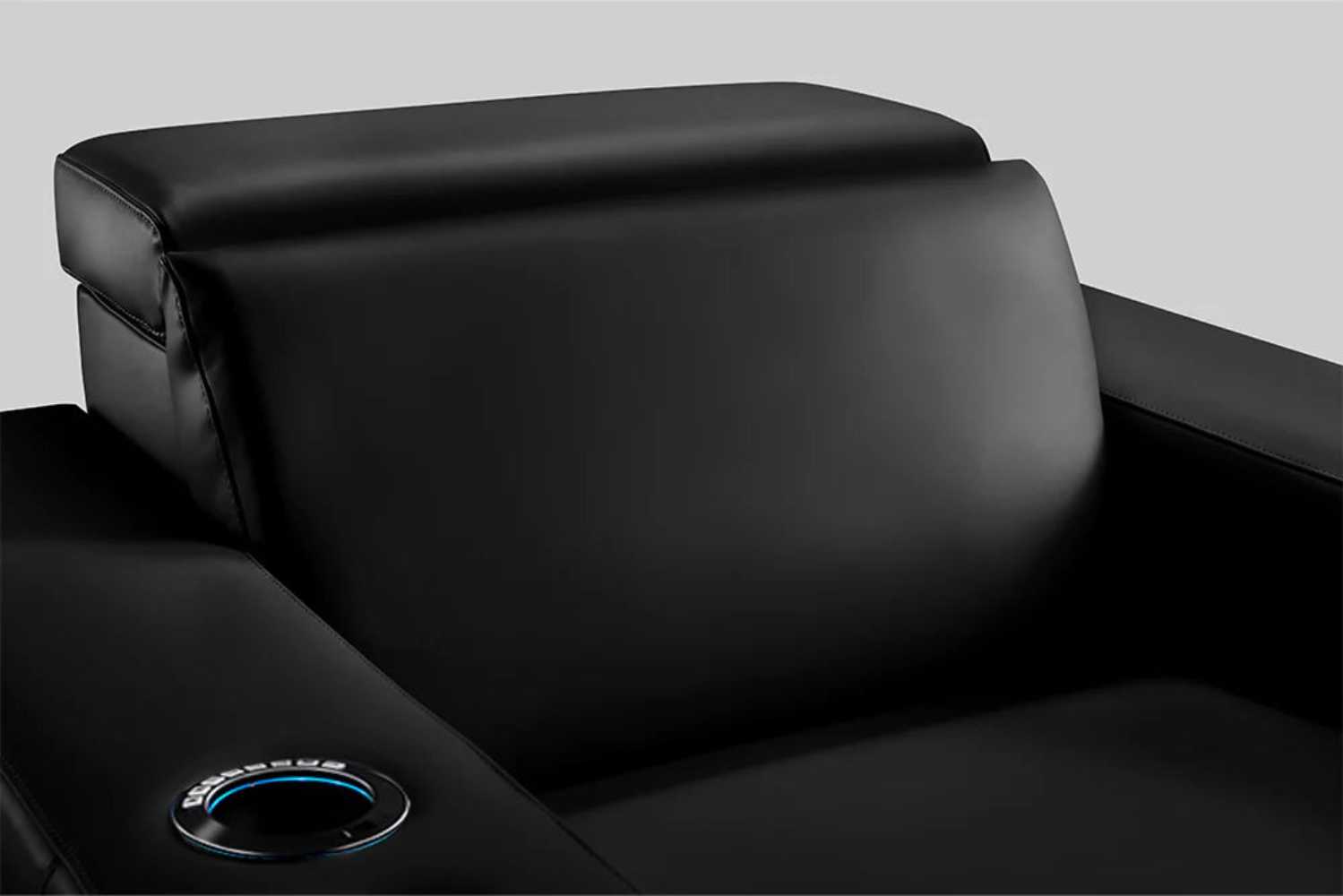 The ergonomic lumbar support of Valencia Barcelona Home Theater Seating is designed for personalized back comfort