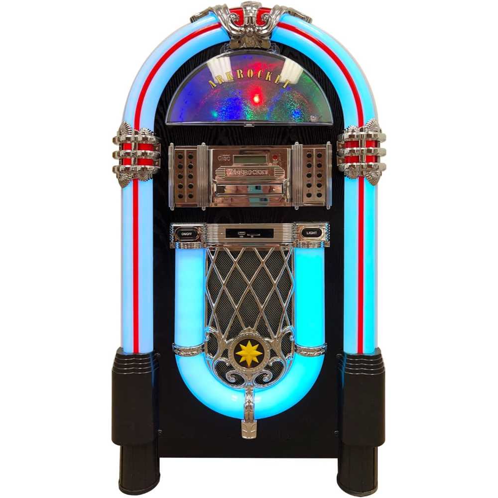 The front of the Arkrocket Taurus II Jukebox - Black 2024 New Upgrade