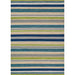 The full design of the Couristan Cottages Indoor/Outdoor Rug - Alki/Ocean Shapes is displayed with its repeating horizontal stripes in calm ocean-inspired tones