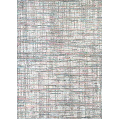 The full top-down image displays the Couristan Cape Indoor/Outdoor Rug - Falmouth/Ivory-Coral in its entirety