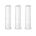 The image features three identical Dreampod 25 Ice Series Canister Filters, each standing upright with a uniform white appearance