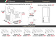 The image provides detailed measurements and configurations of the Valencia Tuscany XL Luxury Edition Home Theater Seating