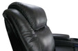 The plush, ergonomic headrest of the Valencia Oslo Modern Home Theater Seating