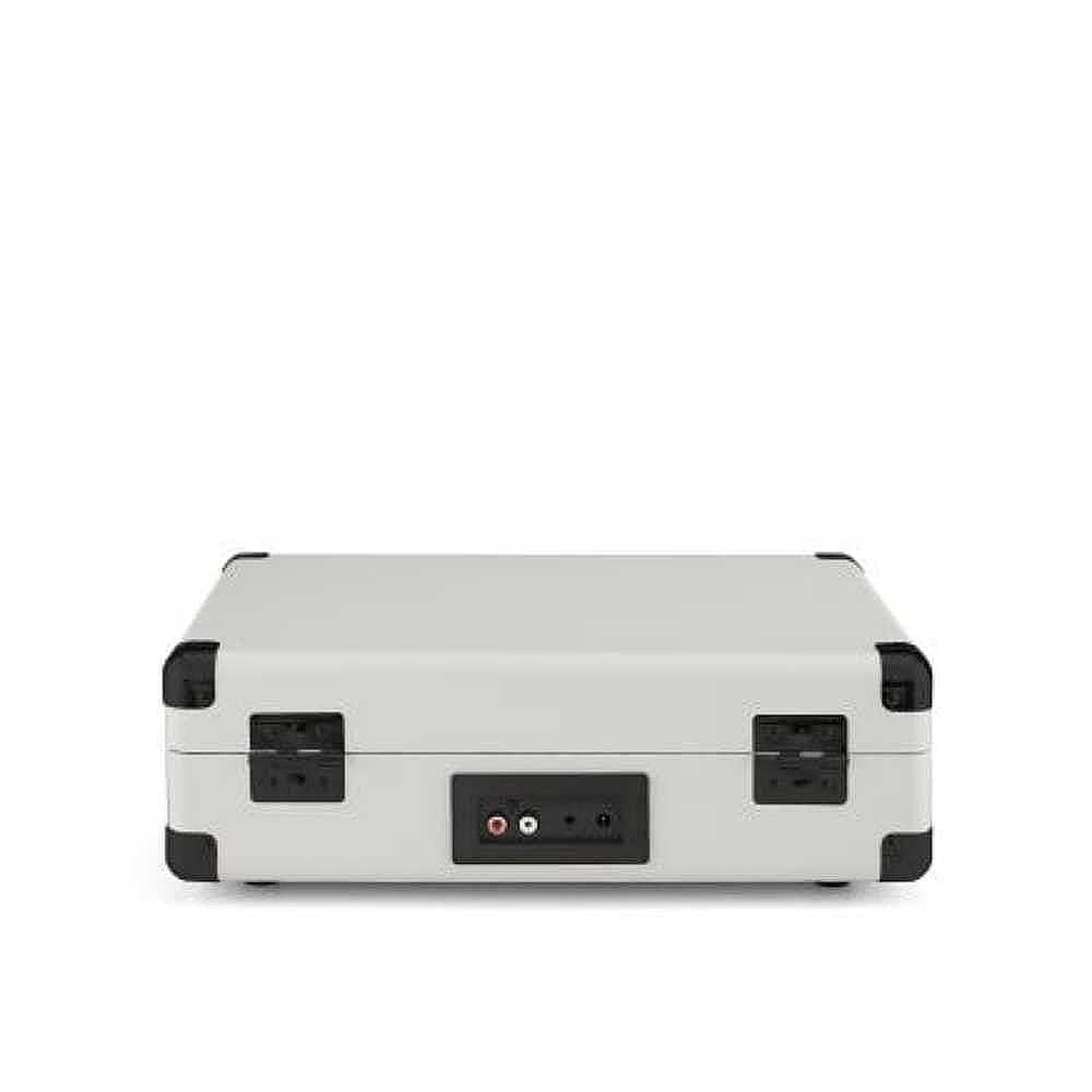 The rear view of the Crosley Cruiser Plus Portable Turntable with Bluetooth InOut - Exclusive White Farmhouse highlights its inputoutput ports