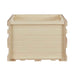 The rear view of the Crosley Square Vinyl Record Storage Crate - Natural showcases its minimalistic wooden structure and smooth finish