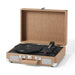 The side view of the Crosley Cruiser Plus Portable Turntable with Bluetooth InOut - Basketweave