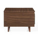 The side view of the Crosley Serenade 8-In-1 Record Player - Walnut shows its smooth walnut wood finish and mid-century modern legs