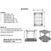 The specifications and dimensions drawing of the 8 x 10 Outdoor Living Today Western Red Cedar Pergola & Canopy