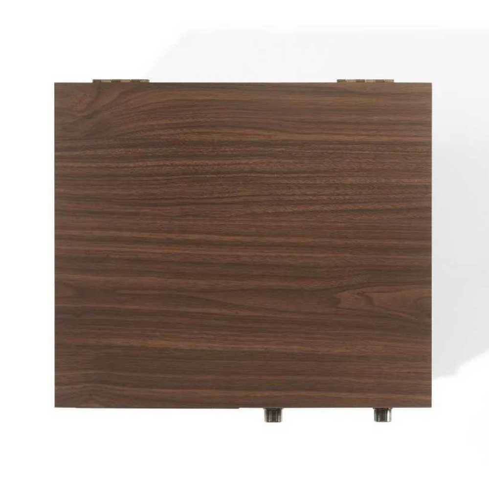 The top of the Crosley Serenade 8-In-1 Record Player - Walnut is shown closed