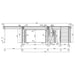 This architectural blueprint presents a cross-section view of the GardenHouse24 USA Sauna St.Moritz 70 Garden Room, showing wall thickness and internal framing