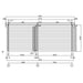 This architectural diagram illustrates the front wall dimensions and panel configuration of the GardenHouse24 USA ALU Concept 70M Garden Room