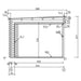 This architectural drawing shows a cross-section of the GardenHouse24 USA ALU Concept 70A AB Garden Room’s wall, roof slope, and structural components