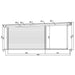 This architectural side elevation diagram shows the height, depth, and roof pitch of the GardenHouse24 USA Kevin 44 VD Garden Room
