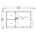 This diagram shows an alternative layout option for the GardenHouse24 USA Farum 44 Garden Room with open space and rearranged partition