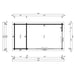 This floor plan shows the layout and dimensions of the GardenHouse24 USA ALU Concept 70C Garden Room, providing a clear top-down architectural view