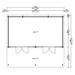 This floor plan view outlines the interior and covered terrace areas of the GardenHouse24 USA Kevin 44 VD Garden Room, including square footage