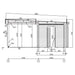 This technical elevation view outlines the height and structural features of the GardenHouse24 USA Sauna Quieto 70 Garden Room
