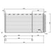 This top-down schematic of the GardenHouse24 USA Keno 70 Garden Room illustrates the wooden beam structure and detailed roof layout