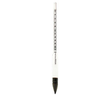 This image shows the Dreampod Scientific Grade Hydrometer, a long, slender glass instrument with a scale for measuring the density or specific gravity of liquids