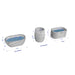 Three different styles of Dreampod Cold Plunge Barrel FLEX with Chiller setups an oval-shaped bath, a barrel, and a rectangular flex option with measurements