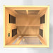 Top-down view inside Golden Designs Dynamic Cordoba Elite 2 Person Ultra Low EMF Far Infrared Sauna showing carbon panels on the walls and the floor heater