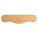 Top-down view of Crate & Barrel Delphine 73" Storage Console Table Desk showing its smooth oak surface and softly curved shape