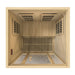 Top-down view of Golden Designs Maxxus Seattle 2 Person Near Zero EMF Far Infrared Sauna showing carbon panels on the walls and a floor heater