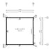 Top-down floor plan diagram outlines the 148.33 square feet interior space and structural measurements of GardenHouse24 USA Q Bic ALU 44A Garden Room