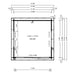 Top-down floor plan of GardenHouse24 USA ALU Concept Lounge 70A Garden Room, displaying interior dimensions and doorwindow placements
