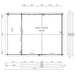 Top-down floor plan presents internal wall spacing and room sizes of GardenHouse24 USA ALU Concept Arosa 70C Garden Room