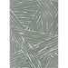 Top-down full view of Couristan Dolce Indoor/Outdoor Rug - Parquet/Fern displays an overlapping palm-leaf inspired pattern in ivory and green