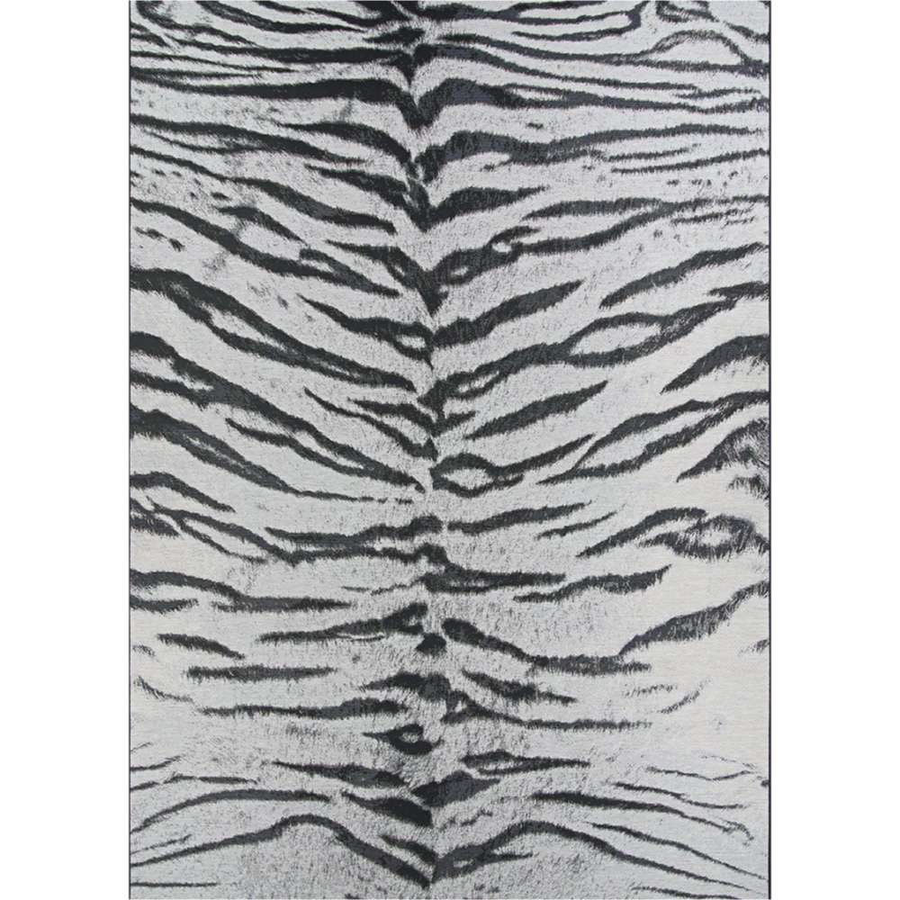 Top-down view of Couristan Dolce Indoor/Outdoor Rug - Bengal/Ivory presenting its symmetrical animal-print pattern from edge to edge