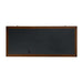 Top view of Crate & Barrel Morris 72" Chocolate Brown Writing Desk featuring a large black writing surface with a built-in cable grommet