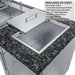 Top view of Sunstone Summit 10ft Outdoor Kitchen Island Package insulated ice chest with a removable lid built into the countertop