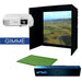 TruGolf APOGEE Golf Launch Monitor w/ Starter 10 (2025) Enclosure + Gimme Package shows a full simulator setup with a screen enclosure, projector, and green hitting mat