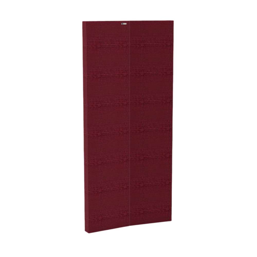 Tummel GIK Acoustics ScreenPanel Vocal Screen burgundy fabric acoustic panel with a woven texture and center seam