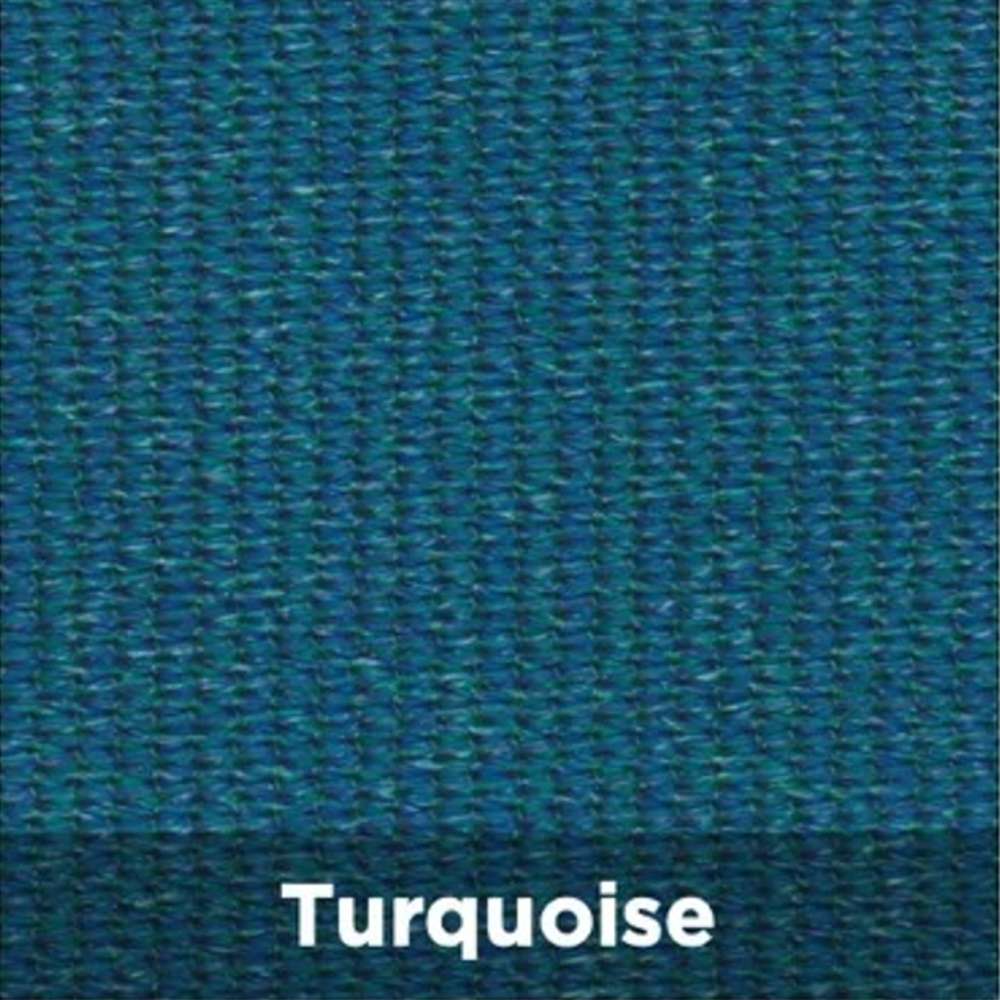 Turquoise Tenshon Right Triangle Shade Sail fabric color swatch in a vibrant turquoise blue-green shade with a textured woven pattern
