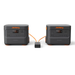 Two Jackery Explorer 2000 Plus Portable Power Station units are connected together to increase available power capacity