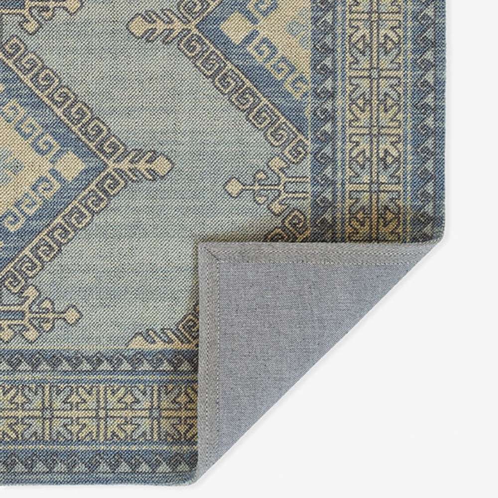 Underside of Momeni Anatolia Indoor Rug - ANA-10 Blue demonstrates its strong backing and neatly finished edges
