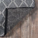 Underside of Momeni Andes Indoor Rug - AND-7 Charcoal reveals its sturdy backing