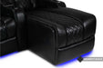 Valencia Tuscany Chaise Home Theater Seating showcases a luxurious quilted chaise section with sleek black leather