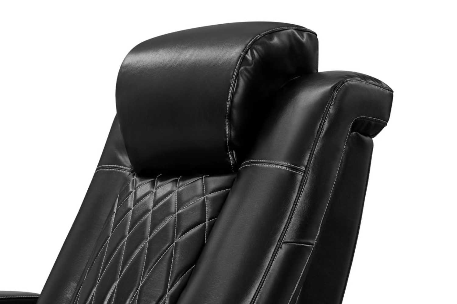 Valencia Tuscany Executive Heat & Massage Home Theater Seating displays a padded and adjustable headrest