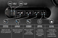Valencia Tuscany Slim Ultimate Edition Home Theater Seating includes a control panel with USB ports, memory buttons, and motorized lumbar support