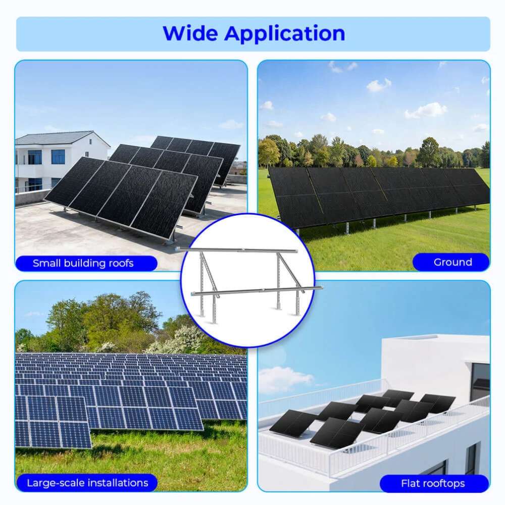 Versatile Sun Gold Power Modular & Expandable Ground Mount Brackets installed on rooftops, ground mounts, and large solar projects