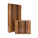 Walnut GIK Acoustics Q11D Quadratic Residue Diffuser in walnut finish featuring two vertical-well acoustic panels for effective sound scattering