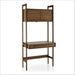 Walnut bookcase desk with upper cabinet and drawer storage, featuring the Crate & Barrel Tate Walnut Bookcase Desk with Outlet