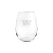 Washington Commanders Crate & Barrel NFL Aspen 11.75oz Stemless Wine Glass, Set of 4 featuring an etched stylized “W” logo on clear glass