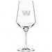 Washington Commanders Crate & Barrel NFL Tour 18oz Red Wine Glass, Set of 4 featuring the Commanders stylized “W” logo etched on a clear stemmed wine glass